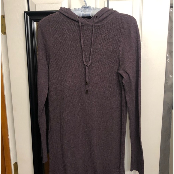 Dakini size small plum waffle knit sweater dress long sleeve with hood - Picture 7 of 16